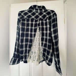 Light American rag top, lightly worn, navy blue